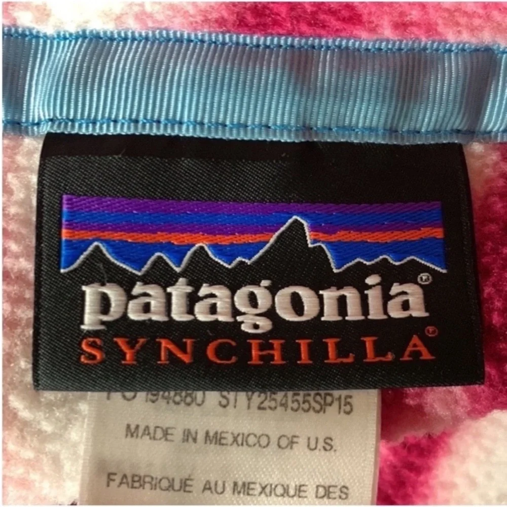 Patagonia T-Snap Pink tie-dye Synchilla Shibori Fleece pullover jacket Medium